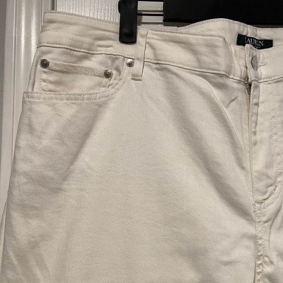 NWT LRL Ralph Lauren Size 18W White Mid Rise Straight Leg Stretch Denim Jeans - Picture 4 of 13